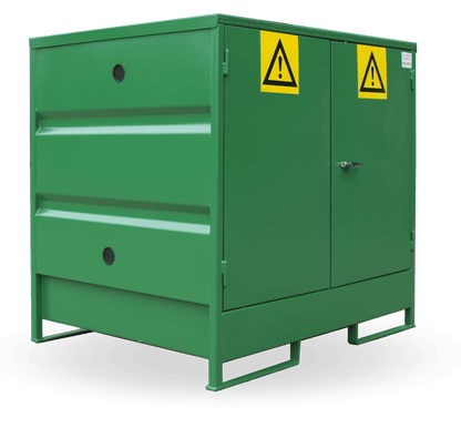 VD4D - Vertical Steel 4 Drum Bunded Spill Containment Pallet with Doors