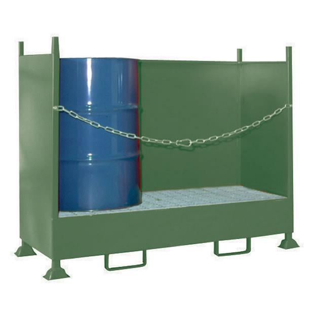 VD2 - 2 Drum Steel Bunded Steel Containment Spill Pallet